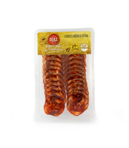 Chorizo Ibérico en lonchas de Cebo de Campo | Azul Serrano la tienda online de Jamones y Embutidos Díaz