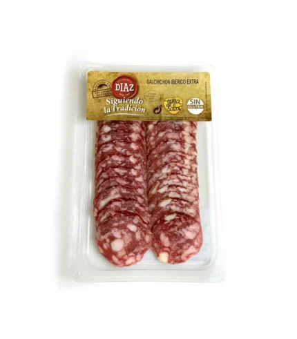 Salchichón Ibérico en lonchas de Cebo de Campo | Azul Serrano la tienda online de Jamones y Embutidos Díaz